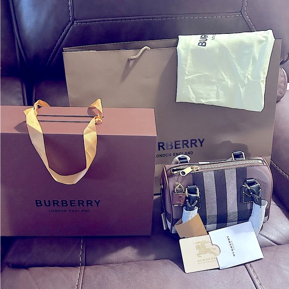 Burberry Check mini Bowling Bag. - Picture 1 of 3